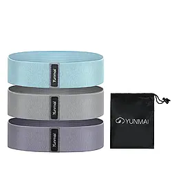 Набір еластичних фітнес резинок 3 шт. YUNMAI Elastic Ring Grey (YMRB-P590-G)