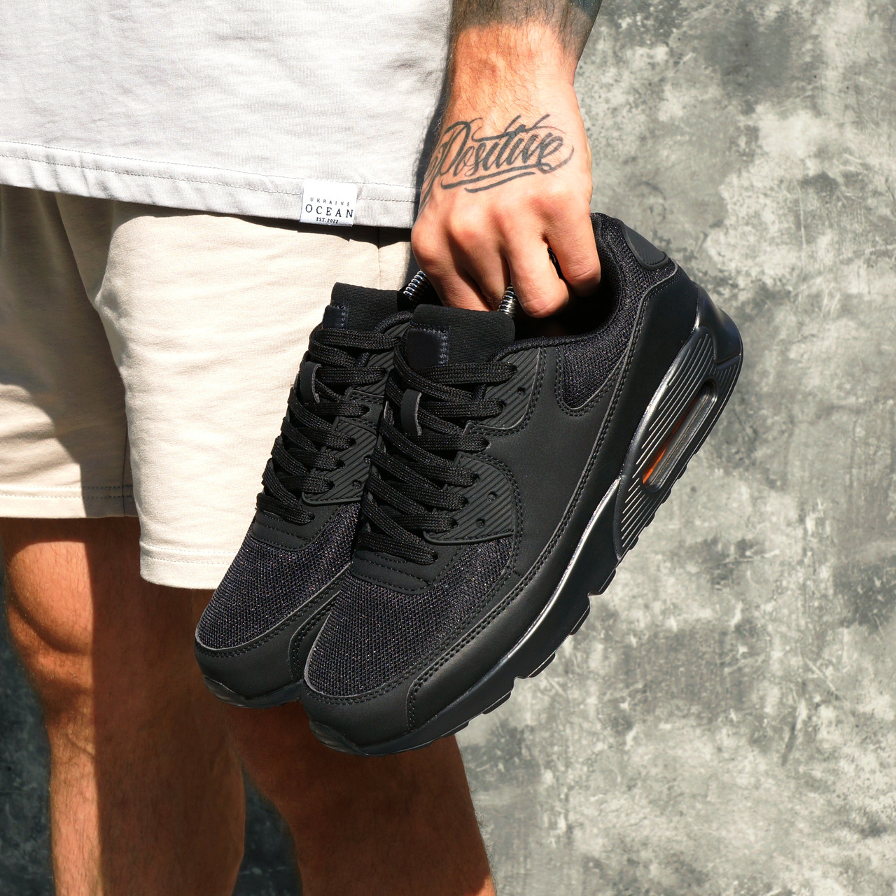 SALE! Чоловічі кросівки в сти-лі Nike Air Max 90 чорні СУПЕР ЦІНА
