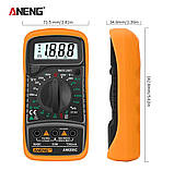 Мультиметр цифровий тестер ANENG AN8205C + термопара, помаранчевий, фото 6