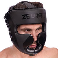 Шлем боксерский с полной защитой Zelart,размер S-L, цвет - чёрный - размер L