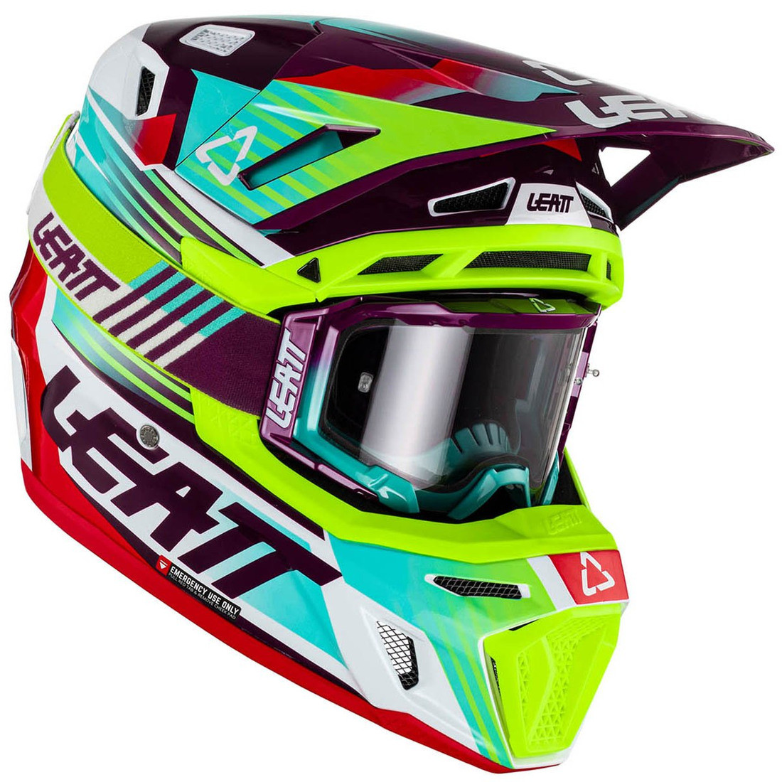 МОТОШОЛОМ ЕНДУРО LEATT MOTO 8.5 V23 - NEON (+ОКУЛЯРИ VELOCITY 5.5)