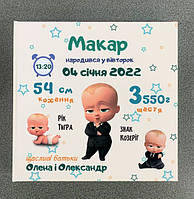 Іменний альбом с знаком зодіака та картинками для новонародженного "Перший альбом"  українською мовою