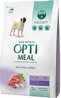 Сухой корм Optimeal для взрослых собак малых пород со вкусом утки 4 кг