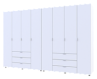 Распашной шкаф для одежды Doros Гелар комплект Белый 4+4 ДСП 310х49,5х203,4 (42002121) BK, код: 8181383