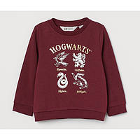Детский джемпер свитшот на флисе Hogwarts H&M на девочку 2-4 года - р.98-104 /59607/