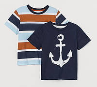 Набор детских футболок Якорь H&M на мальчика 2-4 года р.98/104 /36643/