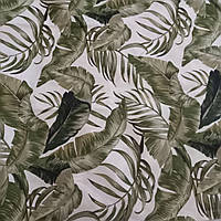 Ткань хлопковая тефлоновая листья тропические отрез 52*230 см
