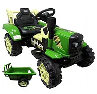 Аккумуляторный трактор С2 зеленый с прицепом TS-6601