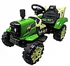 Акумуляторний трактор С2 зелений із причепом TS-6601, фото 7