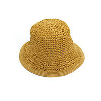 Шляпа женская Белый с маленькими полями 376-848 One size Желтый BK, код: 7339298