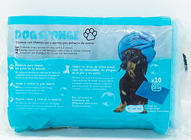 Одноразові губки з шампунем для миття собак Dog Sponge (Дог Спонж) 12×20 см 10 шт.