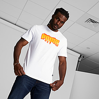 Белая мужская футболка puma paint men's tee новая оригинал из сша