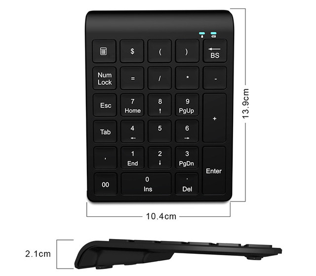 Цифровая беспроводная USB клавиатура 27 клавиш Black Цифровая беспроводная USB клавиатура 27 клавиш Black