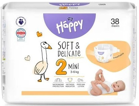 Підгузки дитячі Happy 2 Mini 3-6 кг 38 шт