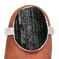 Шерл черный турмалин серебряное кольцо, 2296КШ