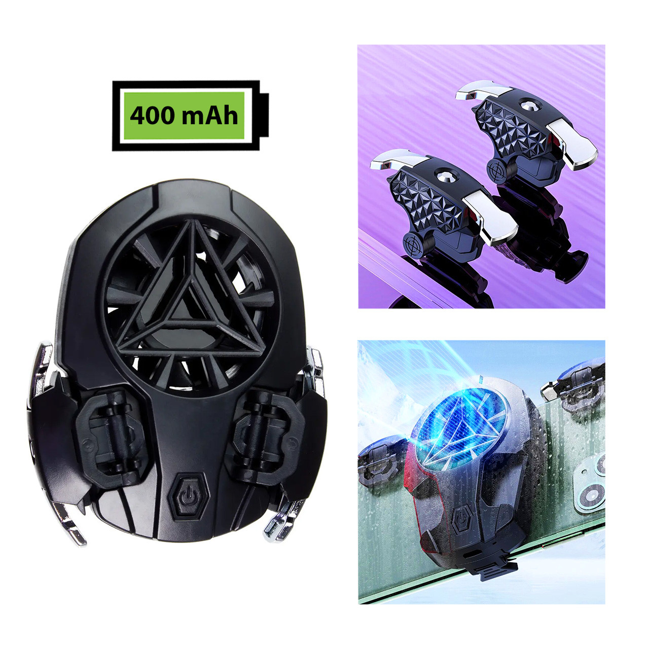 Комплект Xibier Z02 ігрові тригери та кулер охолодження телефона з вбудованою АКБ Android iOS 400 мАг, фото 1