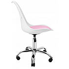Крісло офісне, комп&apos;ютерне Bonro B-881 біле з рожевим сидінням, фото 3