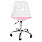 Крісло офісне, комп&apos;ютерне Bonro B-881 біле з рожевим сидінням, фото 7