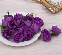 Цветы для рукоделия 10 шт Розы фиолетовые