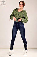 Джеггінси лосини під джинс сині з намистинами розмір 44-48