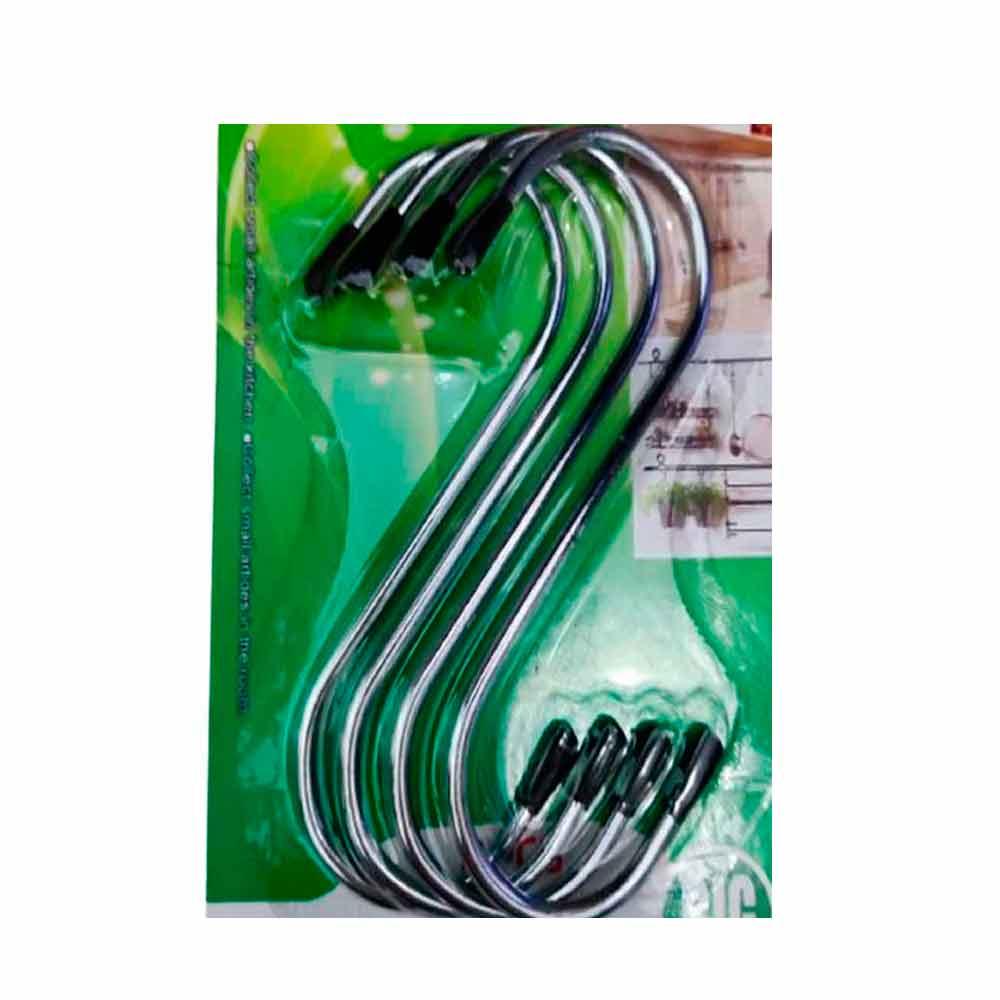 Гачки S-подібні хромовані великі з накінечниками 11,5 см діаметр 4 мм упаковка 4 шт, фото 1