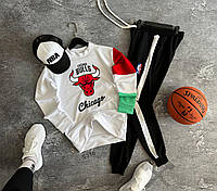 Спортивный костюм мужской Chicago Bulls nba + Кепка в подарок весенний осенний Чикаго Буллз нба