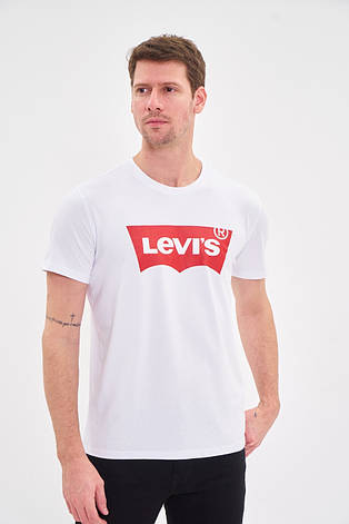 Футболка чоловіча Levis модна брендова чоловіча футболка для чоловіків біла, фото 2