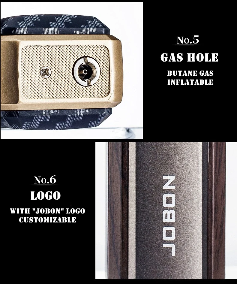 Газовая турбо-зажигалка, ветрозащитная Многоразовая газовая зажигалка металлическая Jobon Lighter for BBQ GHF - фото 4 - id-p2171099440