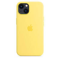 Оригинальный силиконовый чехол 1:1 для айфон 13 с магсейвом и анимацией люксовый желтый