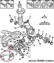 Сайлентблок важеля передній Fiat Ducato 244, Peugeot Boxer, Citroen Jumper (02-06), 1320348080, 322505, 352393, 3RG, Іспанія