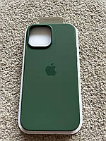 Оригинальный силиконовый чехол для iPhone 13, с MagSafe, микрофиброй и анимацией темно зеленый