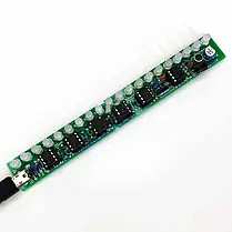 Світлодіодний індикатор рівня гучності з мікрофоном micro USB 5–12В світло від середини до країв DIY kit, фото 4