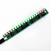 Світлодіодний індикатор рівня гучності з мікрофоном micro USB 5–12В світло від середини до країв DIY kit, фото 5