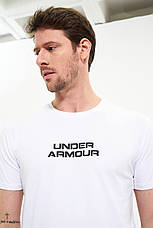 Чоловіча футболка Under Armour біла спортивна Андер Армор, фото 4