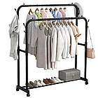 Вішалка для одягу подвійна 150х96х45см / Подвійна стійка для одягу та взуття / Підлогова вішалка в передпокій, фото 6