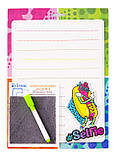 Дошка для написів, картонна сухого стирання, А4 (дизайни для дітей). Серветка і маркер в комплекті., фото 2