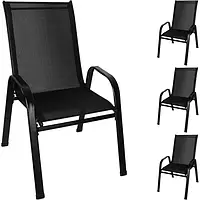 Набор черных металлических садовых стульев - 4 шт Gardlov