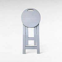 Сірий дерев'яний кухонний табурет Розкладна сіра табуретка з дерева Складаний стільчик на кухню ЯСЕН, фото 3