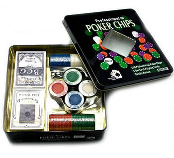 Набір POKER GAME SET 100ps в метал кор №100-L