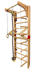 Шведська стінка дерев'яна (розбірна) з навісним обладнанням і турніком  SW-103