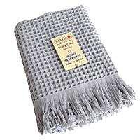 Вафельний рушник Lovely Svi - бавовна- для ванної, готелів, спа - XXL 90х180 см -Сірий (402465)