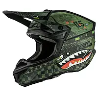 Шлем мотошлем для мотокросса O'NEAL 5SRS Polyacrylite Helmet Warhawk black/green XL 61-62см