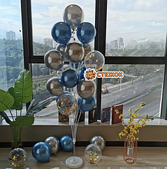 Набір 19 повітряних кульок зі стійкою тримачем кульки хром для фонтана без гелію