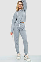 Спортивный костюм женский однотонный, цвет светло-серый, размеры M, L, XL, XXL FA_009617