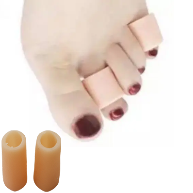 Гелеві напальчники для ніг від мозолів та натирань. Силіконовий чохол (напальчник) для пальців бежеві 1 пара, фото 1
