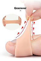 Гелеві напальчники для ніг від мозолів та натирань. Силіконовий чохол (напальчник) для пальців бежеві 1 пара, фото 3