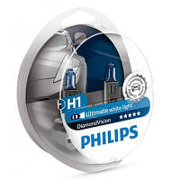 Автолампа Philips H1 Diamond Vision, 5000K, 2шт 12258DVS2 YTR