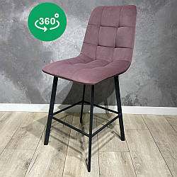 Напівбарні стільці 64 см Joy з оббивкою на вибір велюр тканина екошкіра поворотні з металевими ніжками