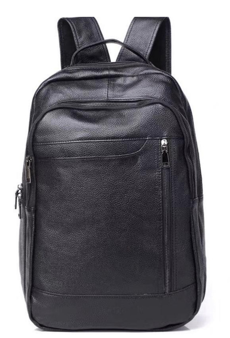 Міський чоловічий рюкзак шкіряний чорний Tiding Bag B2-03555A
