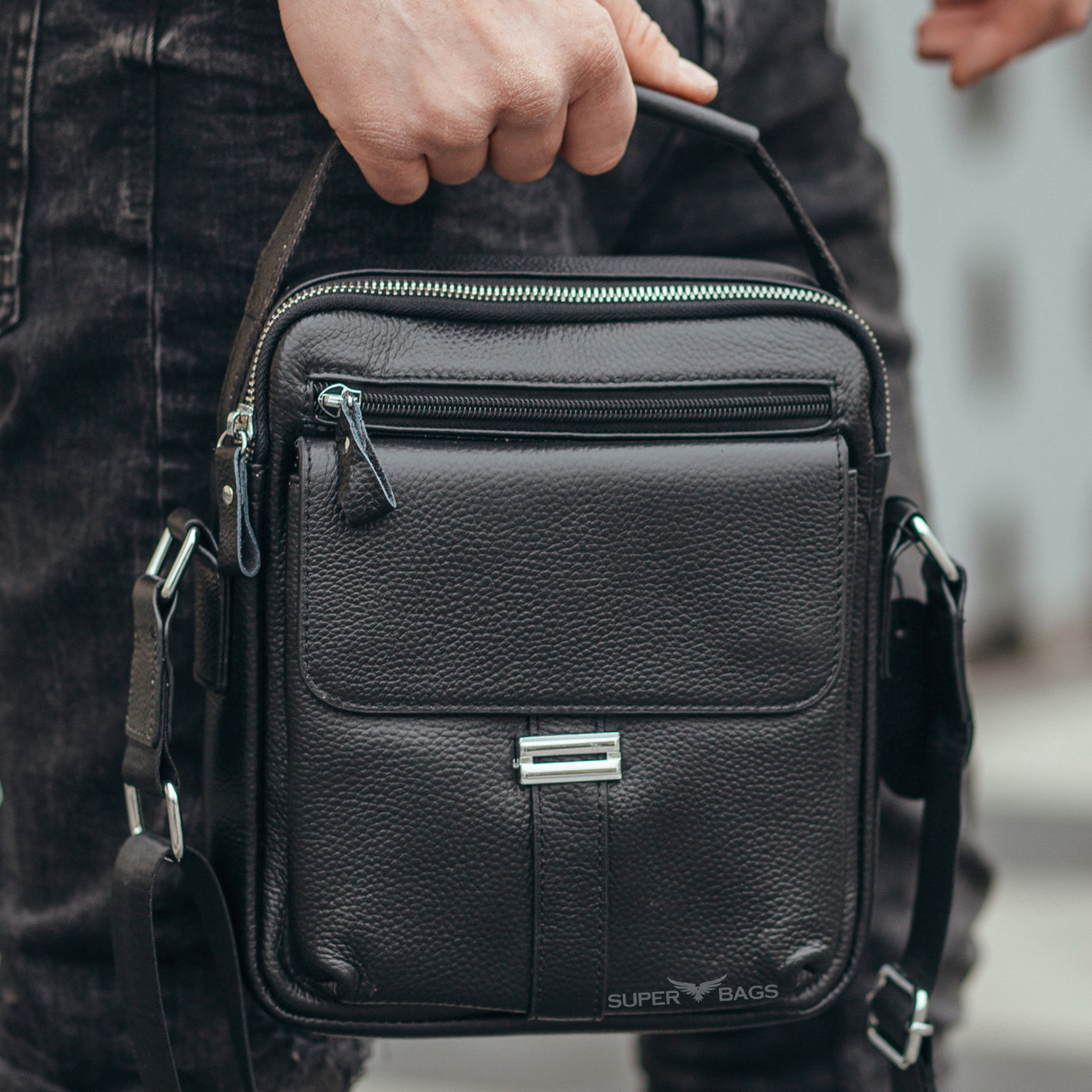 Шкіряна чоловіча сумка через плече Tiding Bag 80103-37